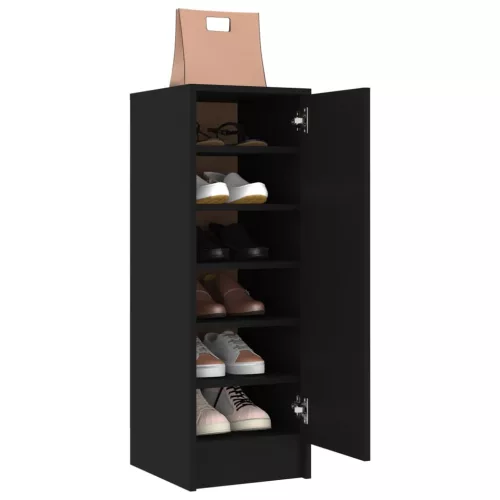  fekete szerelt fa cipősszekrény 32 x 35 x 92 cm
