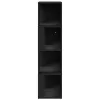  fekete szerelt fa sarokszekrény 33 x 33 x 132 cm