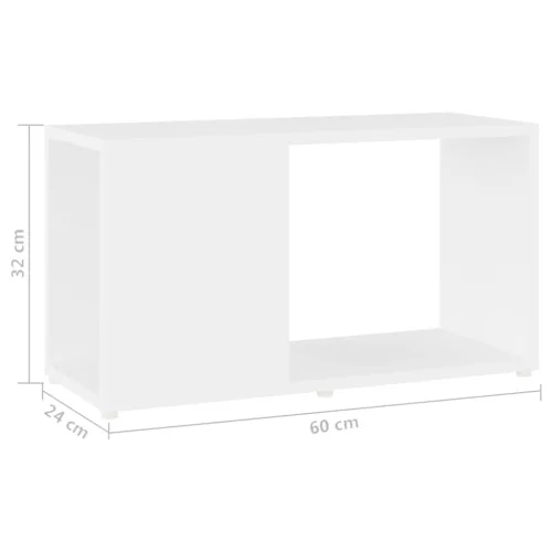  fehér szerelt fa TV-szekrény 60 x 24 x 32 cm