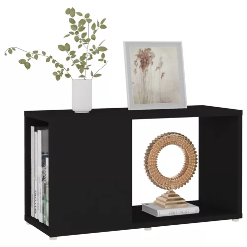  fekete szerelt fa TV-szekrény 60 x 24 x 32 cm