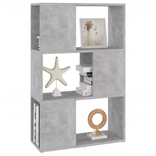  betonszürke szerelt fa térelválasztó könyvszekrény 60x24x94 cm