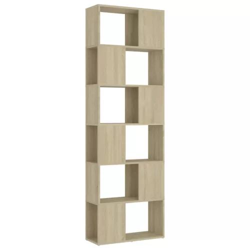  sonoma-tölgyszínű térelválasztó könyvszekrény 60 x 24 x 186 cm