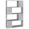  betonszürke térelválasztó könyvszekrény 80 x 24 x 124,5 cm