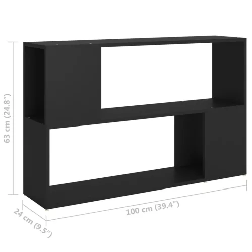  fekete szerelt fa könyvszekrény 100 x 24 x 63 cm