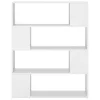  fehér szerelt fa térelválasztó könyvszekrény 100 x 24 x 124 cm