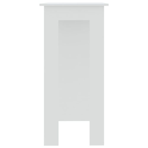  fehér szerelt fa bárasztal polccal 102 x 50 x 103,5 cm