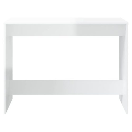  3 részes magasfényű fehér szerelt fa étkezőgarnitúra