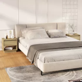    2 db sonoma tölgy színű szerelt fa éjjeliszekrény 45x34x44 cm