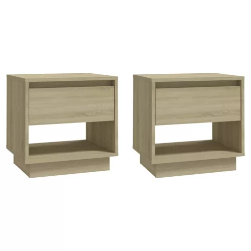  2 db sonoma tölgy színű szerelt fa éjjeliszekrény 45x34x44 cm