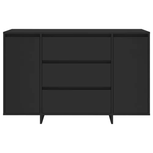  fekete szerelt fa tálalószekrény 3 fiókkal 120 x 41 x 75 cm