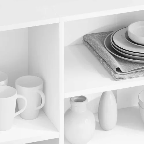  fehér szerelt fa tálalószekrény 120 x 30 x 75 cm