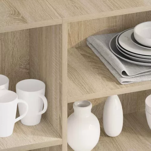  sonoma tölgy színű szerelt fa tálalóasztal 120x30x75 cm