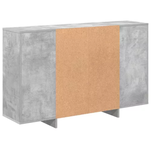  betonszürke szerelt fa tálalószekrény 120x30x75 cm