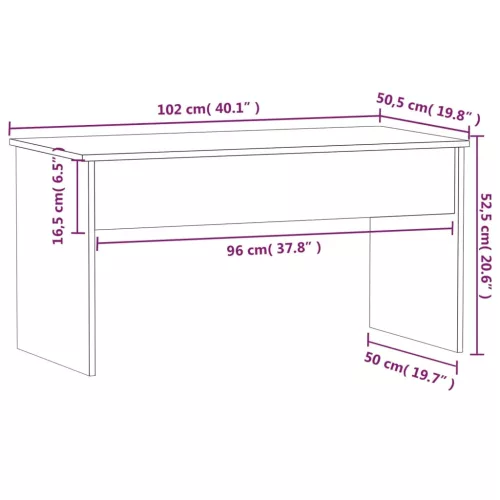  betonszürke szerelt fa dohányzóasztal 102 x 50,5 x 52,5 cm