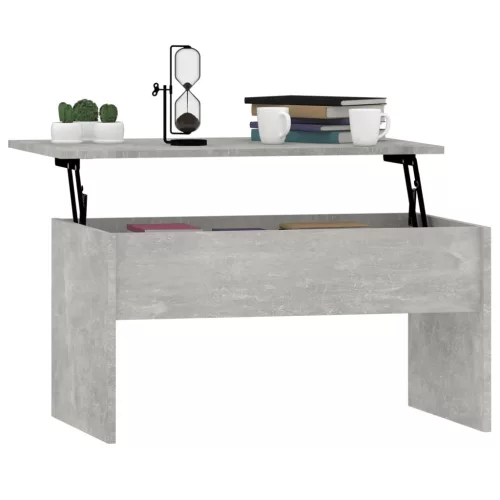  betonszürke szerelt fa dohányzóasztal 80 x 50,5 x 41,5 cm