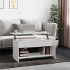  magasfényű fehér szerelt fa dohányzóasztal 102x50x52,5 cm