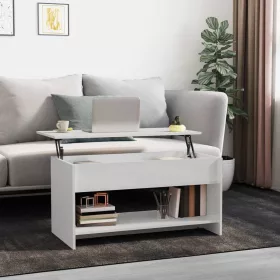    magasfényű fehér szerelt fa dohányzóasztal 102x50x52,5 cm