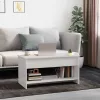  magasfényű fehér szerelt fa dohányzóasztal 102x50x52,5 cm