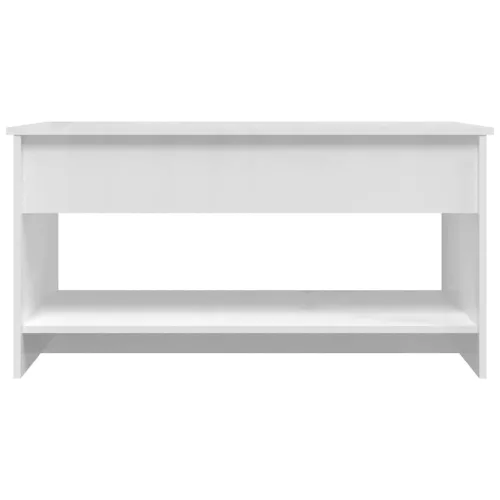  magasfényű fehér szerelt fa dohányzóasztal 102x50x52,5 cm