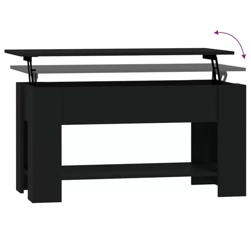  fekete szerelt fa dohányzóasztal 101 x 49 x 52 cm