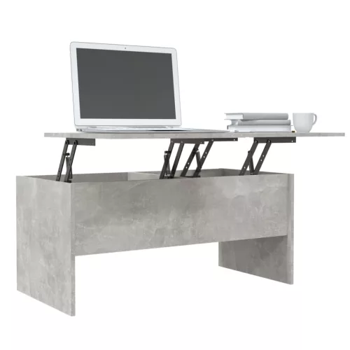  betonszürke szerelt fa dohányzóasztal 102 x 50,5 x 46,5 cm