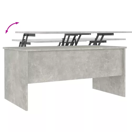  betonszürke szerelt fa dohányzóasztal 102 x 50,5 x 46,5 cm