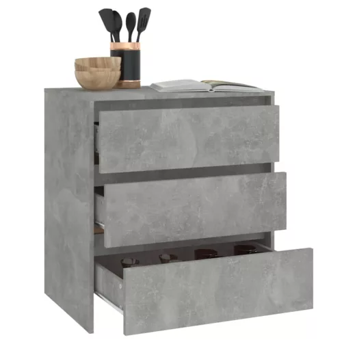 betonszürke szerelt fa tálalószekrény 70x41x75 cm