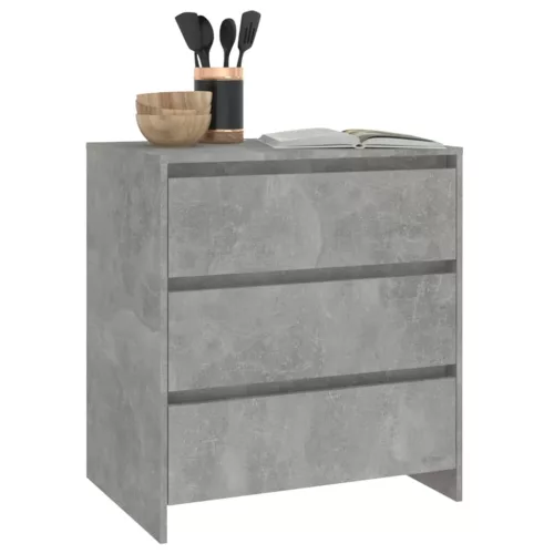  betonszürke szerelt fa tálalószekrény 70x41x75 cm
