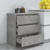  betonszürke szerelt fa tálalószekrény 70x41x75 cm