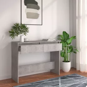  betonszürke szerelt fa dohányzóasztal 100x35x76,5 cm