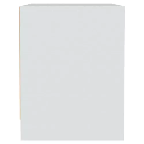  2 db fehér szerelt fa éjjeliszekrény 45x34x44,5 cm