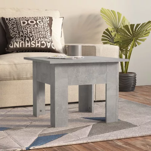  betonszürke szerelt fa dohányzóasztal 55 x 55 x 42 cm