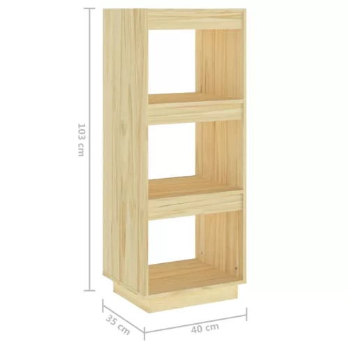  tömör fenyőfa könyvszekrény/térelválasztó 40 x 35 x 103 cm
