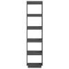  szürke tömör fenyőfa könyvszekrény/térelválasztó 40x35x167 cm