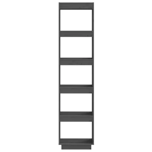  szürke tömör fenyőfa könyvszekrény/térelválasztó 40x35x167 cm