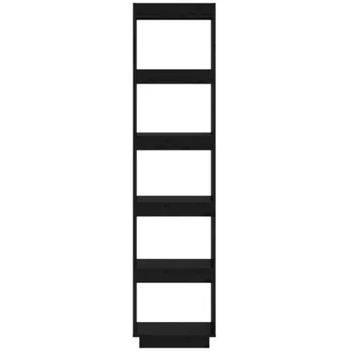  fekete tömör fenyőfa könyvszekrény/térelválasztó 40x35x167 cm