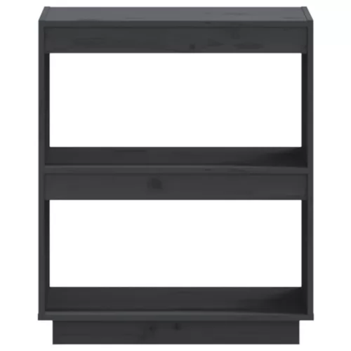  szürke tömör fenyőfa könyvszekrény 60 x 35 x 71 cm