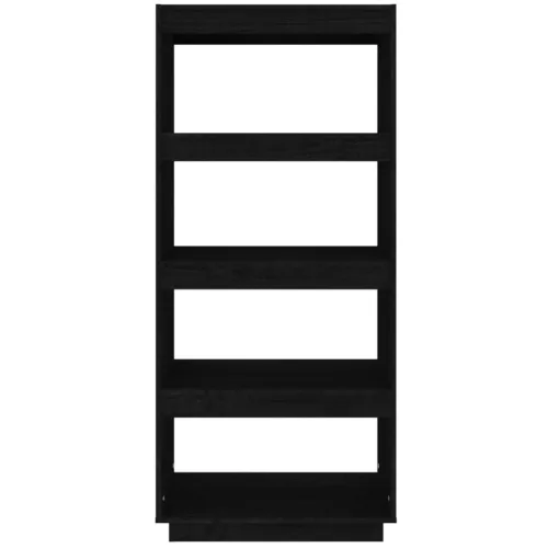  fekete tömör fenyőfa könyvszekrény/térelválasztó 60x35x135 cm 