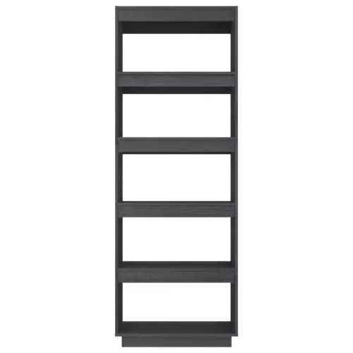  szürke tömör fenyőfa könyvszekrény/térelválasztó 60x35x167 cm