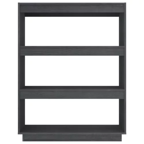  szürke tömör fenyőfa könyvszekrény/térelválasztó 80x35x103 cm