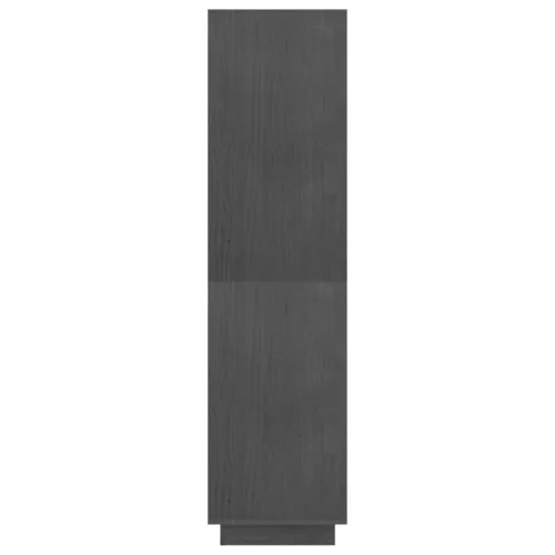  szürke tömör fenyőfa könyvszekrény/térelválasztó 80x35x135 cm 