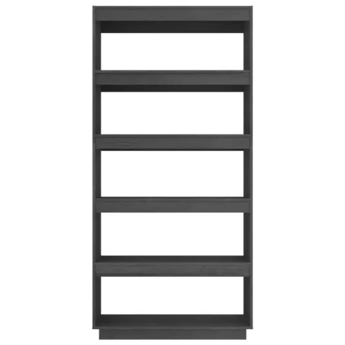  szürke tömör fenyőfa könyvszekrény/térelválasztó 80x35x167 cm