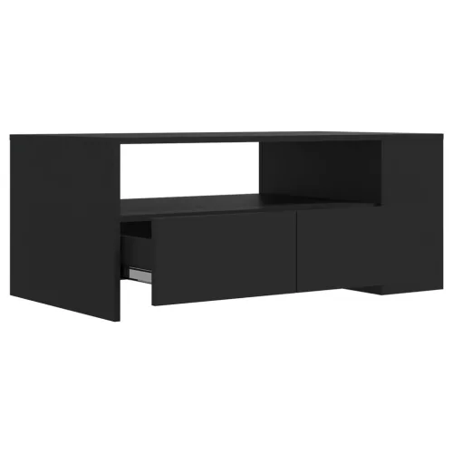  fekete szerelt fa dohányzóasztal 102 x 55 x 42 cm