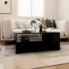  fekete szerelt fa dohányzóasztal 102 x 55 x 42 cm