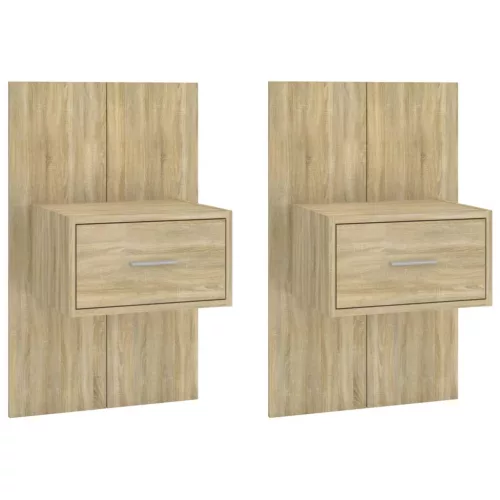  2 db sonoma tölgy színű falra szerelhető éjjeliszekrény