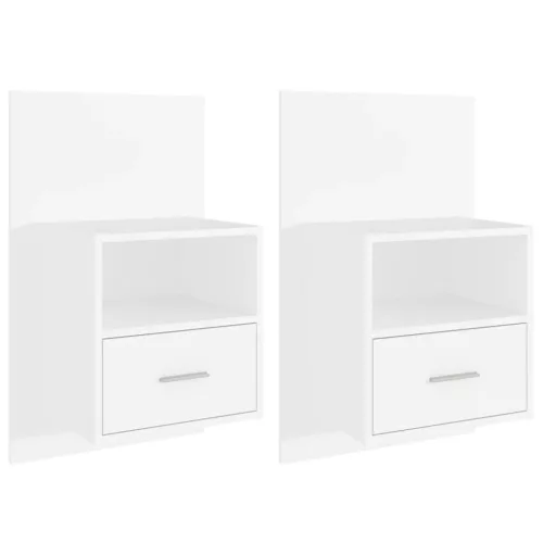  2 db fehér falra szerelhető éjjeliszekrény