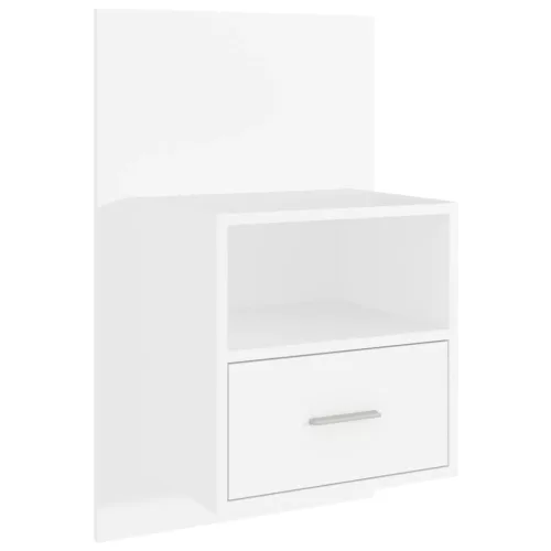  2 db fehér falra szerelhető éjjeliszekrény