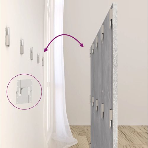  betonszürke szerelt fa ágyfejtámla 160 x 1,5 x 80 cm