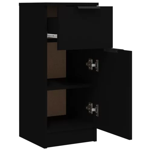  fekete szerelt fa tálalószekrény 30 x 30 x 70 cm