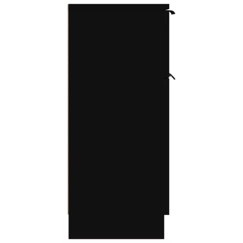  fekete szerelt fa tálalószekrény 30 x 30 x 70 cm